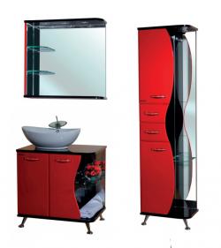 Мебель для ванной Bellezza Рио 70 R красно-черная